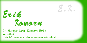 erik komorn business card